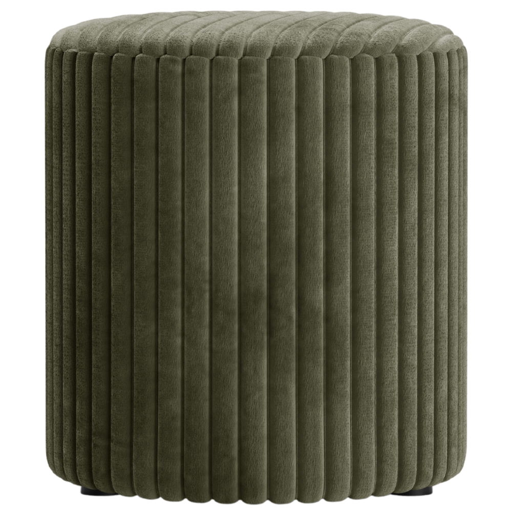 Micadoni Zelený manšestrový taburet Dia 40 cm Micadoni