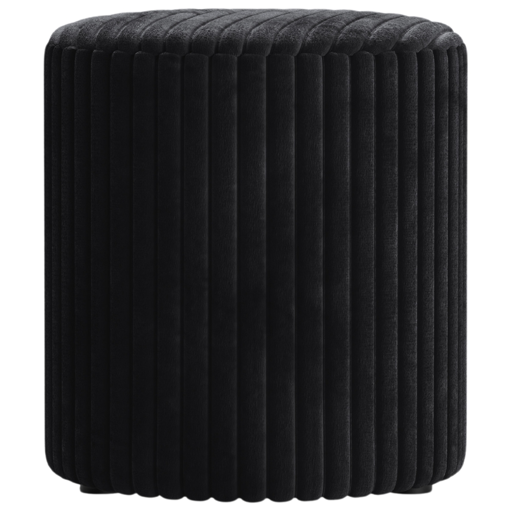 Micadoni Černý manšestrový taburet Dia 40 cm Micadoni