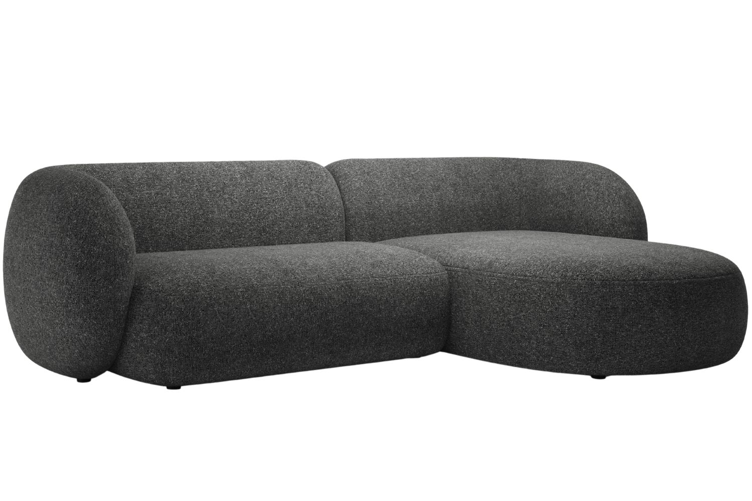Micadoni Tmavě šedá rohová pohovka Kate 285 cm