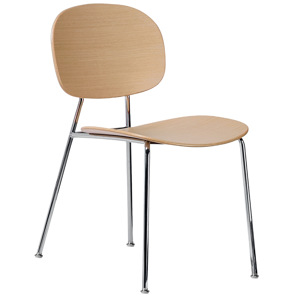 Infiniti Dubová jídelní židle Tondina s chromovanou podnoží Infiniti