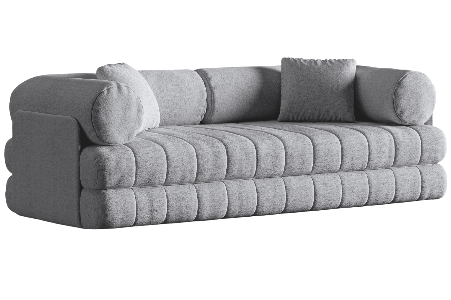 Cosmopolitan Design Šedá bouclé rozkládací pohovka Kemi 206 cm Cosmopolitan Design