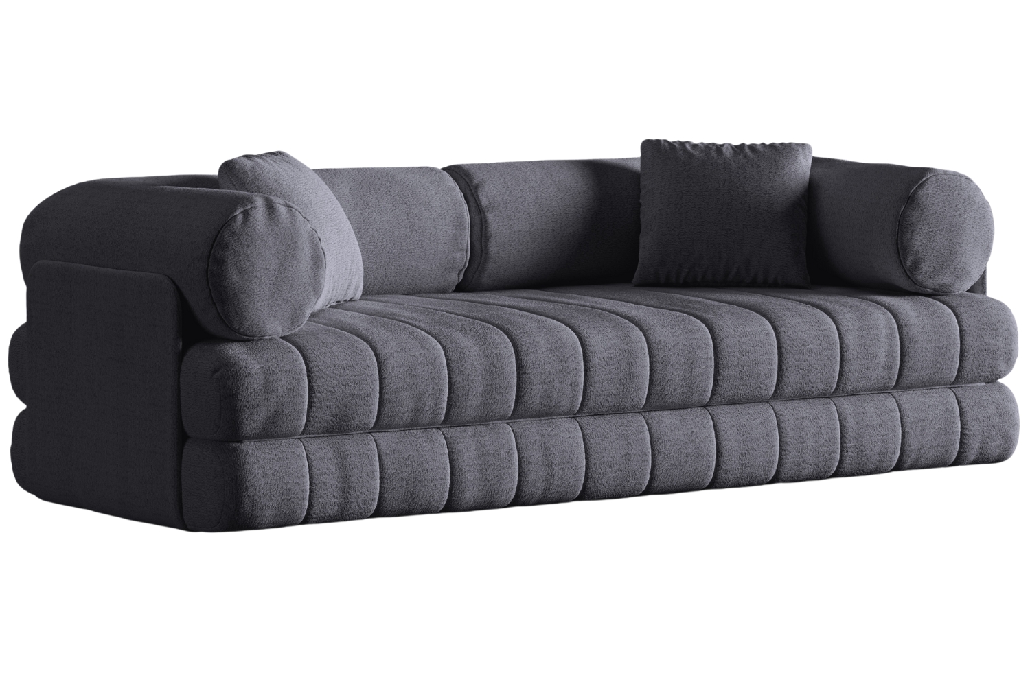 Cosmopolitan Design Tmavě šedá bouclé rozkládací pohovka Kemi 206 cm Cosmopolitan Design