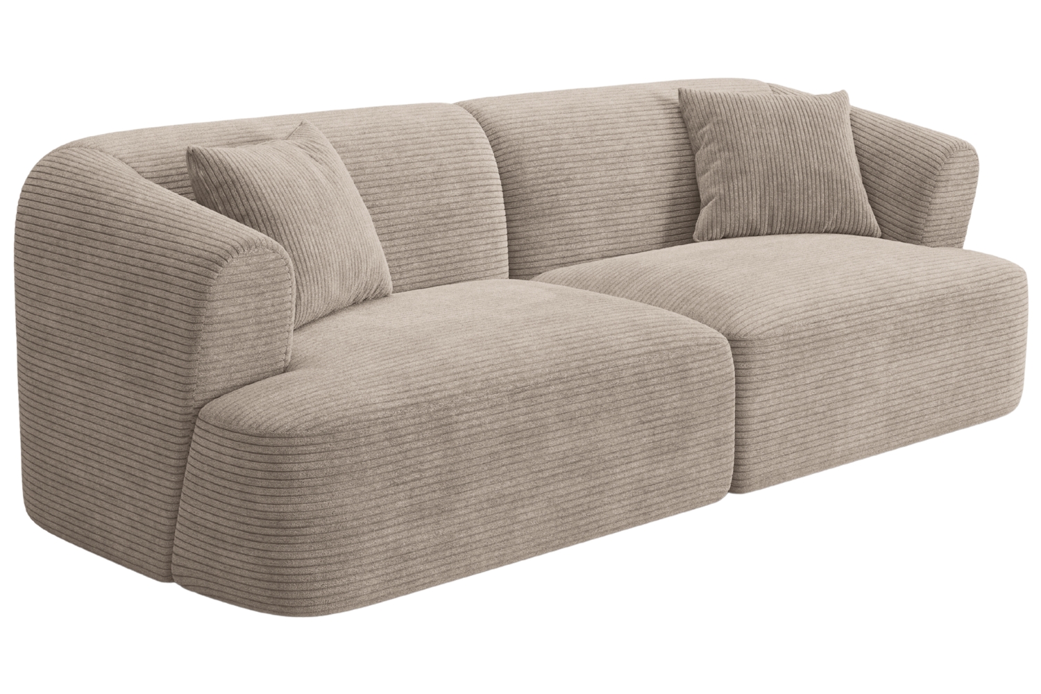 Cosmopolitan Design Béžová manšestrová trojmístná pohovka Campi 220 cm Cosmopolitan Design