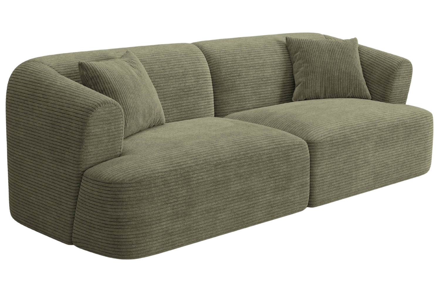 Cosmopolitan Design Zelená manšestrová trojmístná pohovka Campi 220 cm Cosmopolitan Design