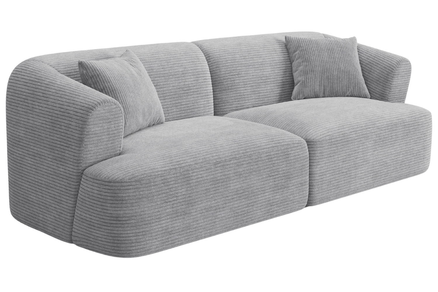 Cosmopolitan Design Světle šedá manšestrová trojmístná pohovka Campi 220 cm Cosmopolitan Design