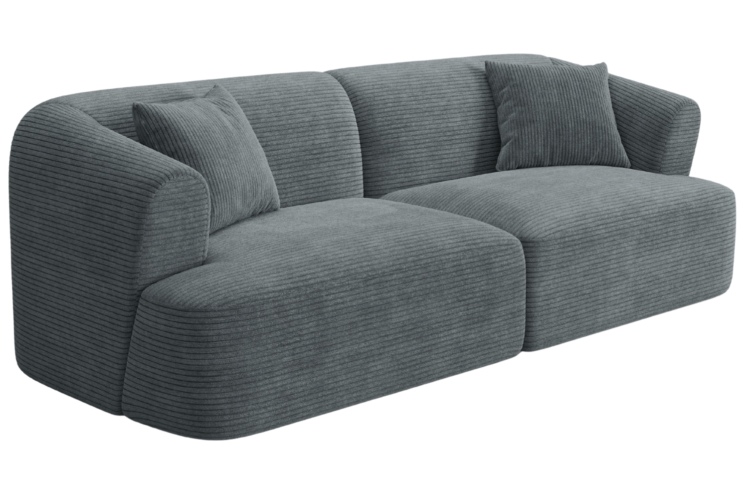 Cosmopolitan Design Šedá manšestrová trojmístná pohovka Campi 220 cm Cosmopolitan Design