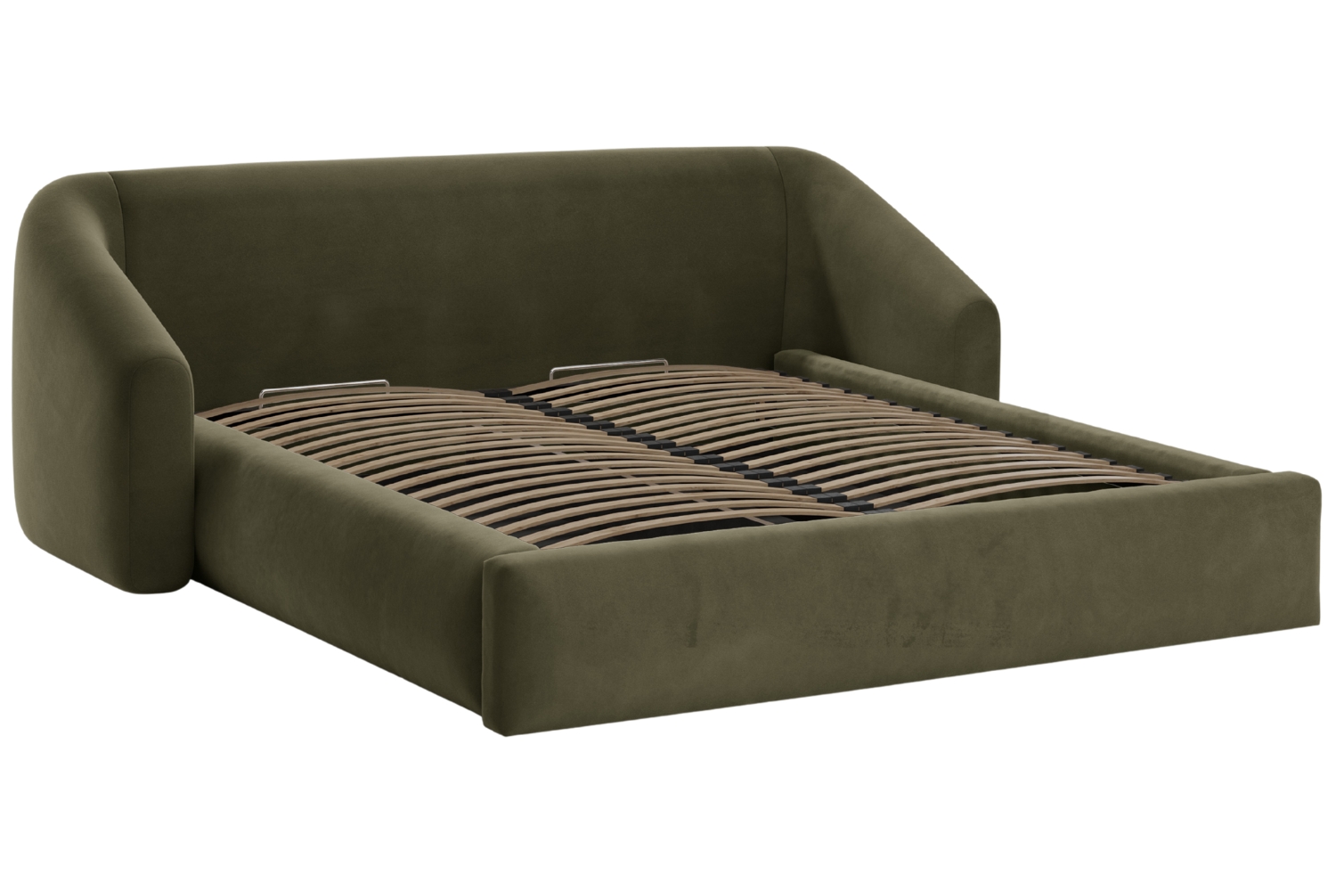 Cosmopolitan Design Zelená sametová dvoulůžková postel Campi 180 x 200 cm s úložným prostorem Cosmopolitan Design