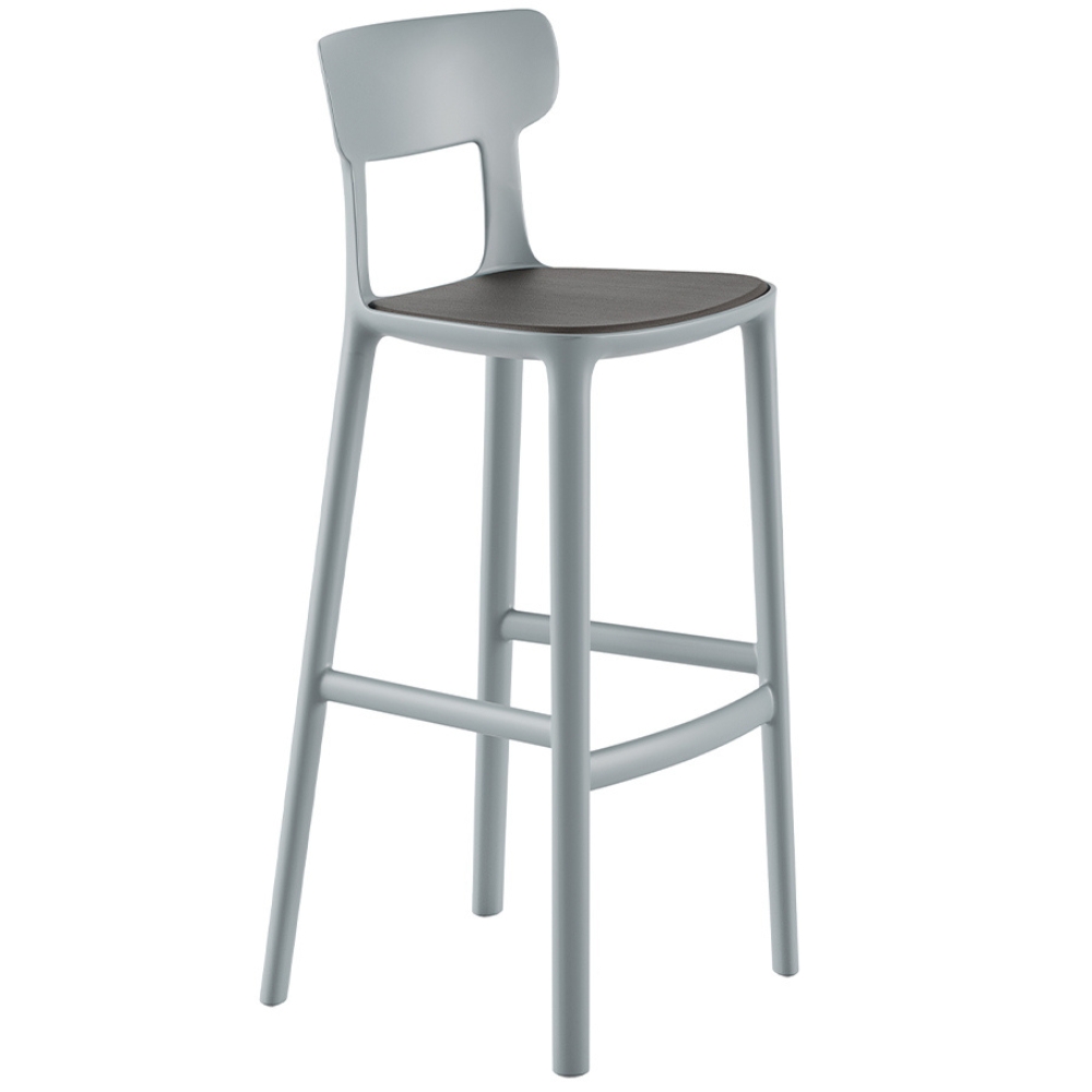 Infiniti Šedá plastová barová židle Canova 76 cm Infiniti