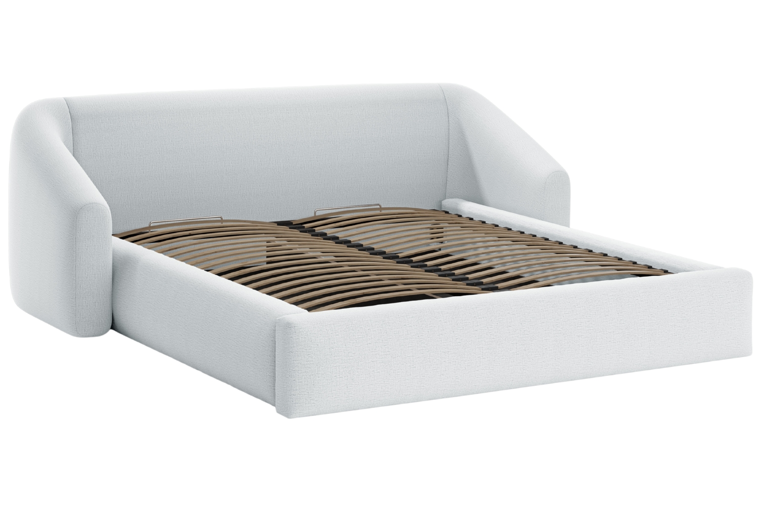 Cosmopolitan Design Světle šedá dvoulůžková postel Campi 160 x 200 cm s úložným prostorem Cosmopolitan Design