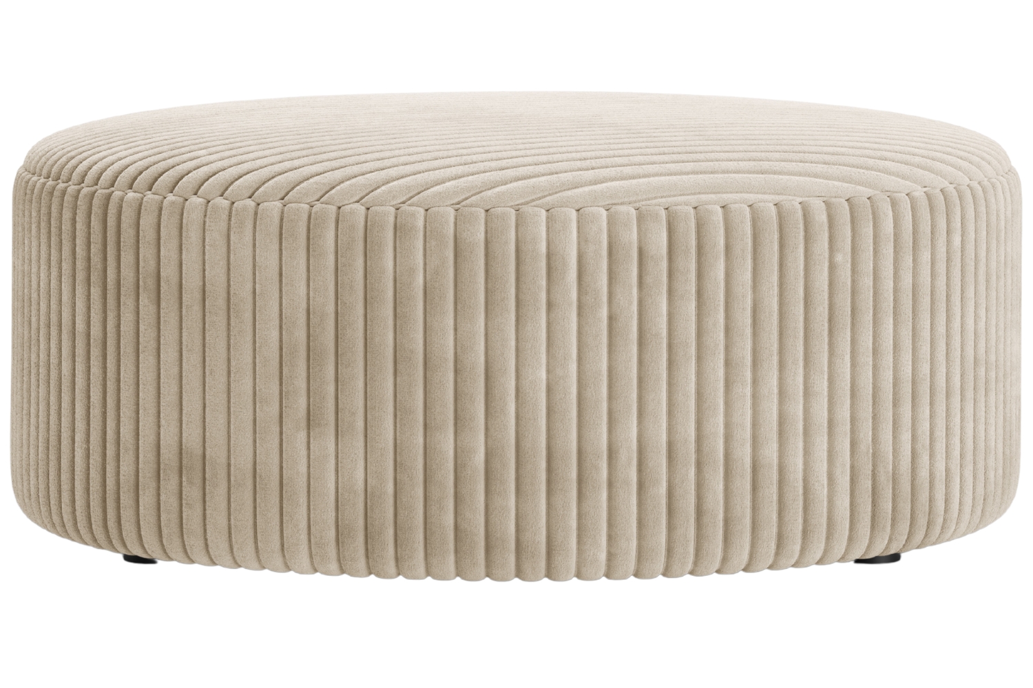 Micadoni Světle béžový manšestrový taburet Dia 90 cm Micadoni