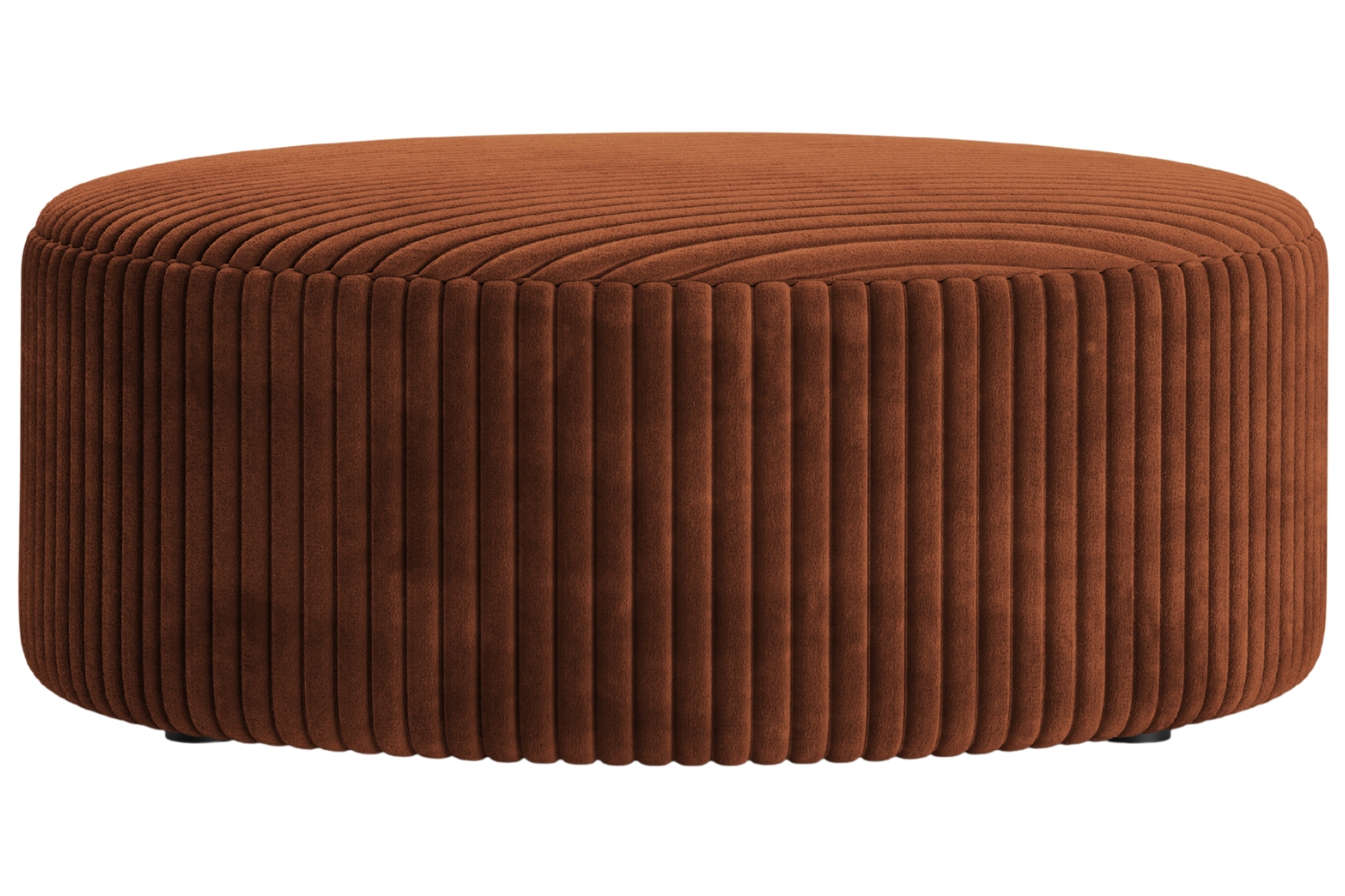 Micadoni Terakotově oranžový manšestrový taburet Dia 90 cm Micadoni