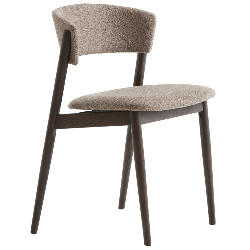 Unique Furniture Tmavá dubová jídelní židle Revere s béžovým sedákem Unique Furniture