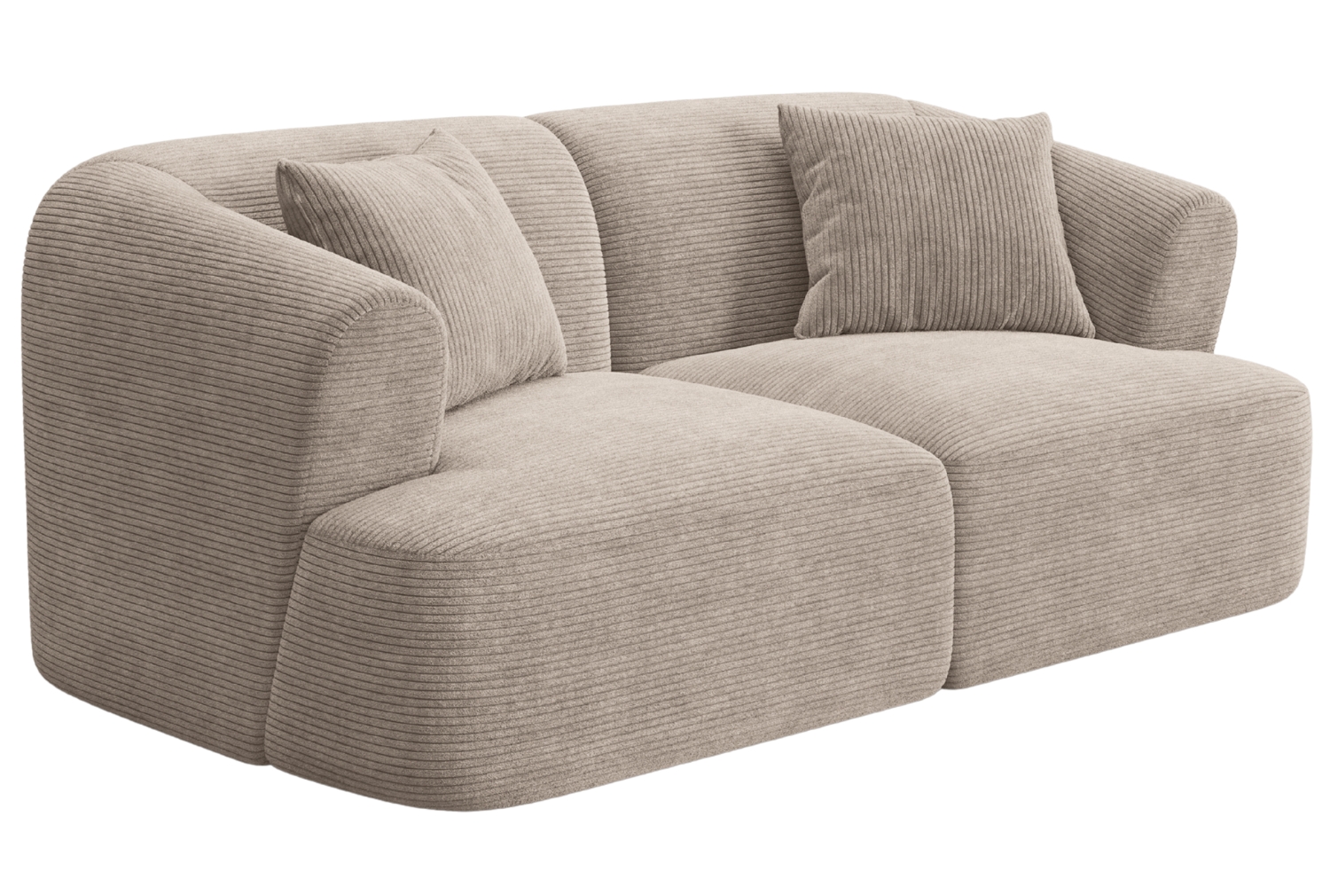 Cosmopolitan Design Béžová manšestrová dvoumístná pohovka Campi 180 cm Cosmopolitan Design