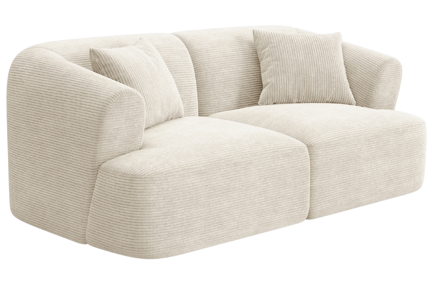 Cosmopolitan Design Krémově bílá manšestrová dvoumístná pohovka Campi 180 cm Cosmopolitan Design