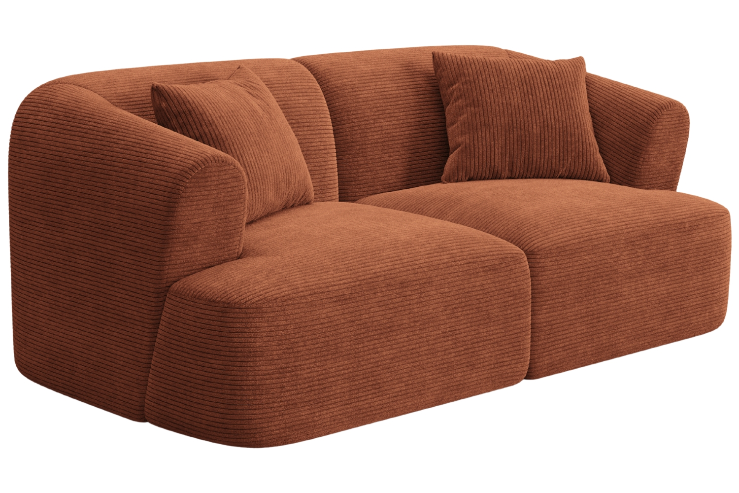 Cosmopolitan Design Terakotově oranžová manšestrová dvoumístná pohovka Campi 180 cm Cosmopolitan Design