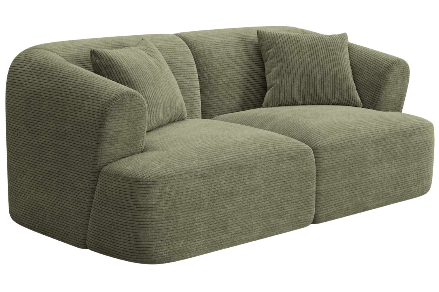 Cosmopolitan Design Zelená manšestrová dvoumístná pohovka Campi 180 cm Cosmopolitan Design