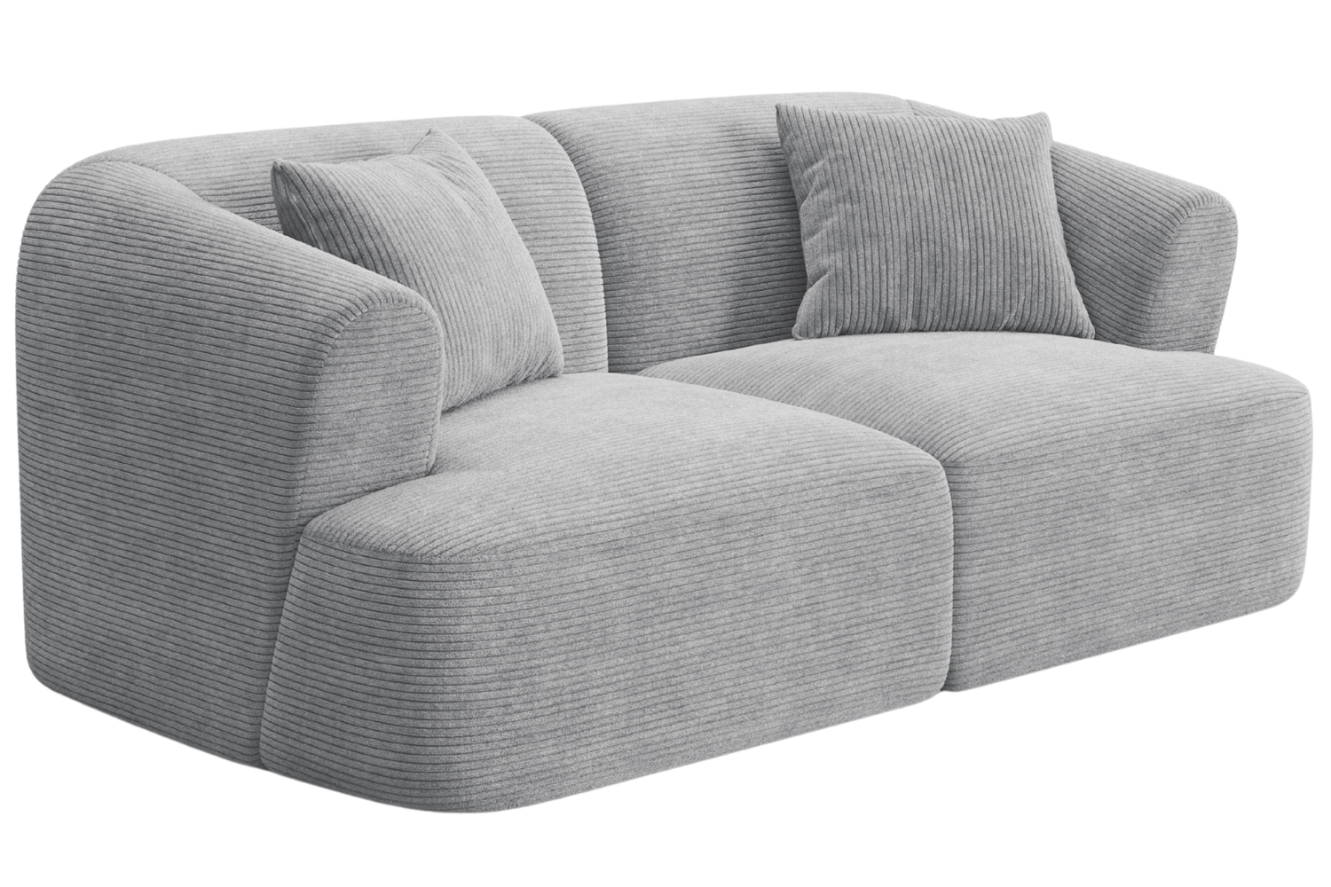 Cosmopolitan Design Světle šedá manšestrová dvoumístná pohovka Campi 180 cm Cosmopolitan Design