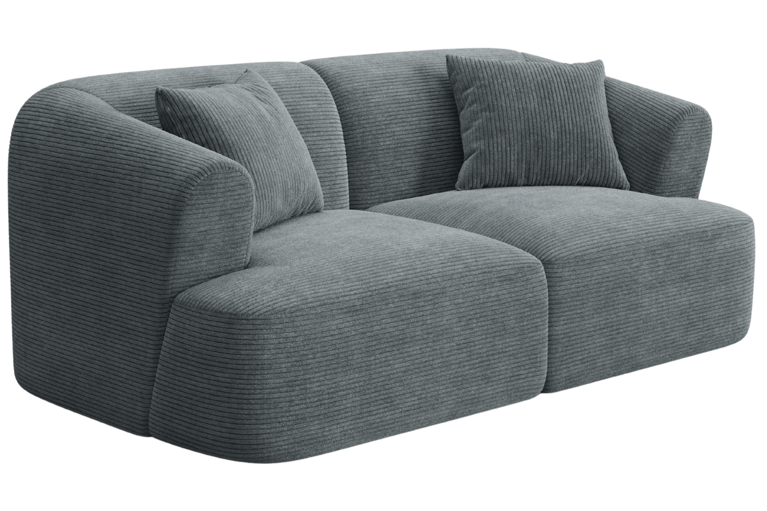 Cosmopolitan Design Šedá manšestrová dvoumístná pohovka Campi 180 cm Cosmopolitan Design