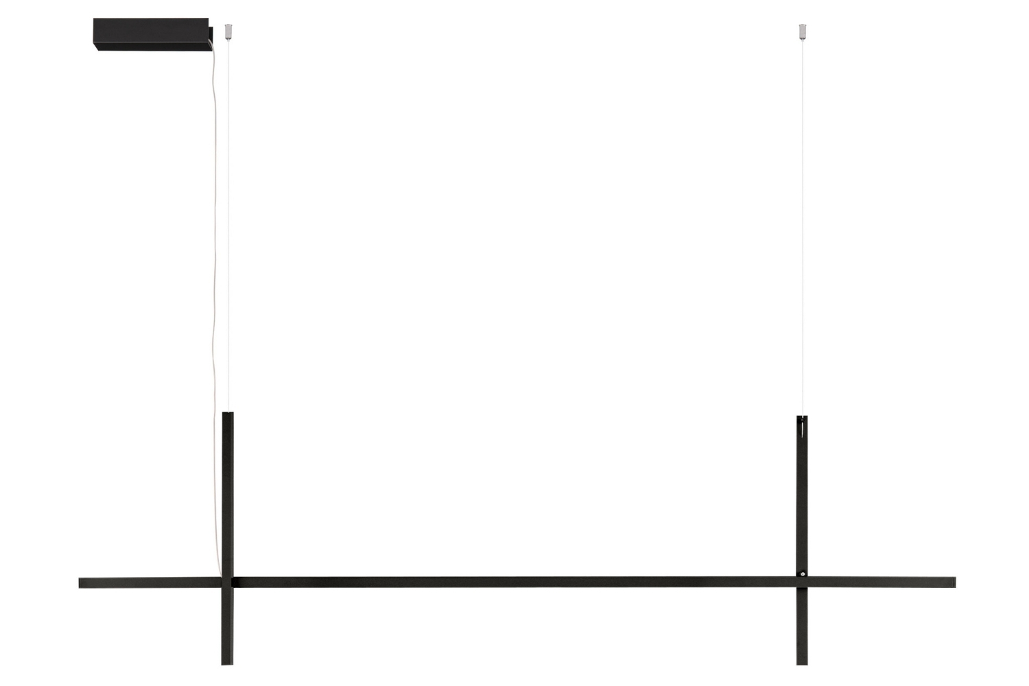 Nova Luce Černé kovové závěsné LED světlo Looma 152 cm Nova Luce