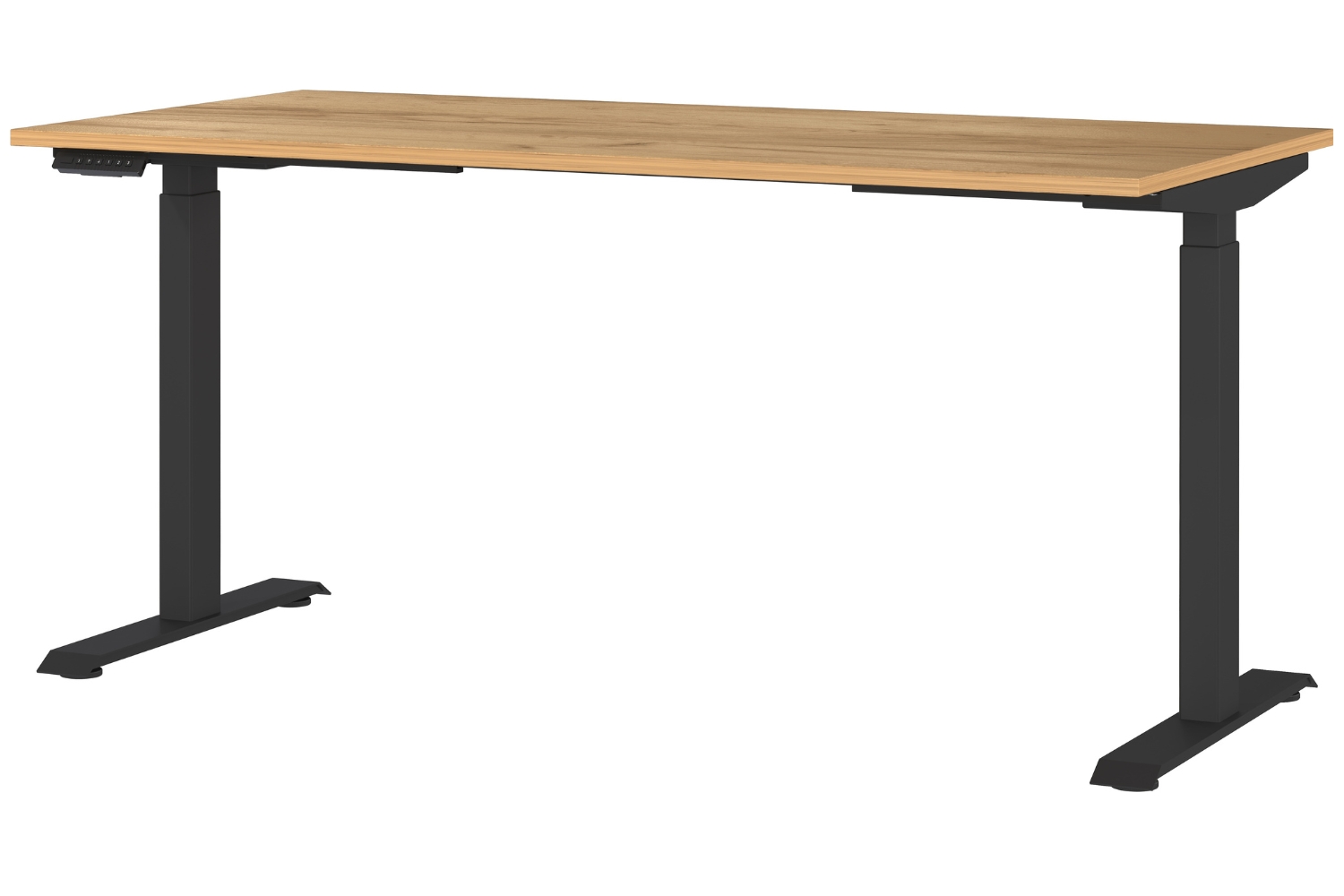 Germania Černý výškově nastavitelný pracovní stůl Mailand 160 x 80 cm s dubovým dekorem Germania