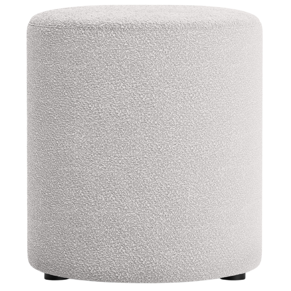 Micadoni Světle šedý bouclé taburet Dia 40 cm Micadoni