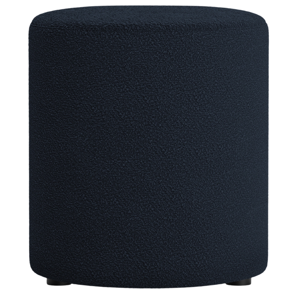 Micadoni Tmavě modrý bouclé taburet Dia 40 cm Micadoni
