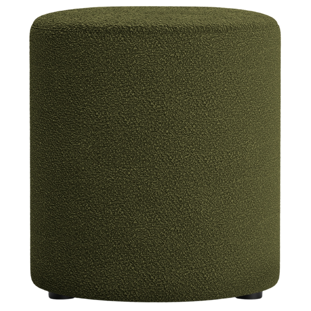 Micadoni Tmavě zelený bouclé taburet Dia 40 cm Micadoni