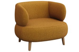 Kave Home Hořčicově žlut&eacute; čalouněn&eacute; křeslo Luisa Kave Home