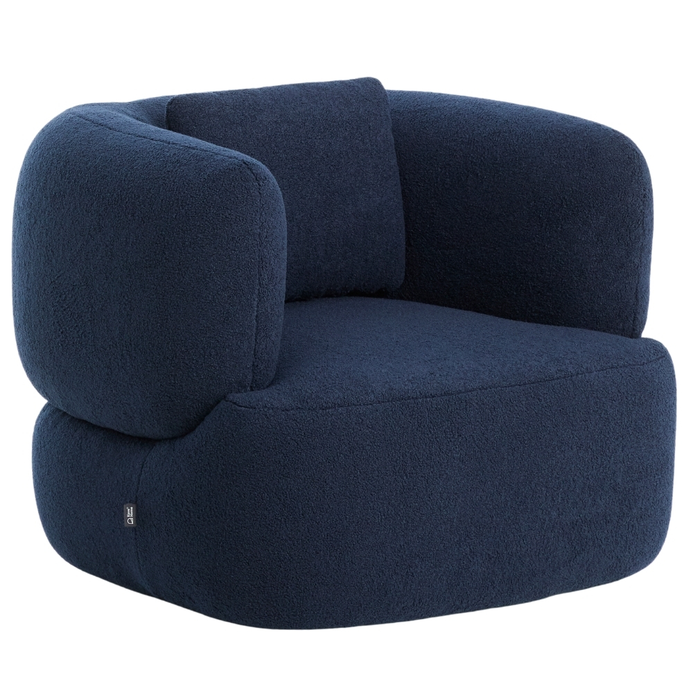 Kave Home Tmavě modré bouclé otočné křeslo Martina Kave Home