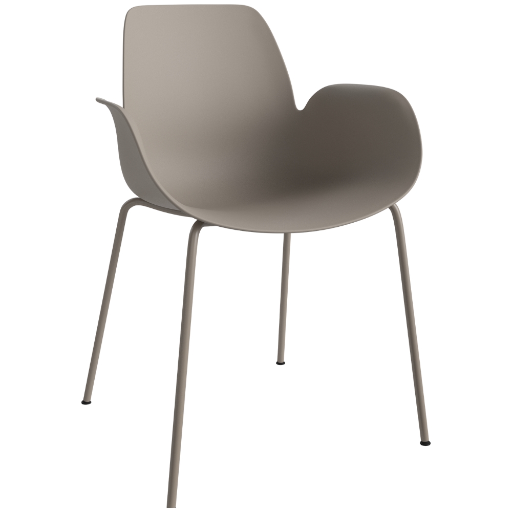 Bolia Hnědá plastová jídelní židle Seed Bolia