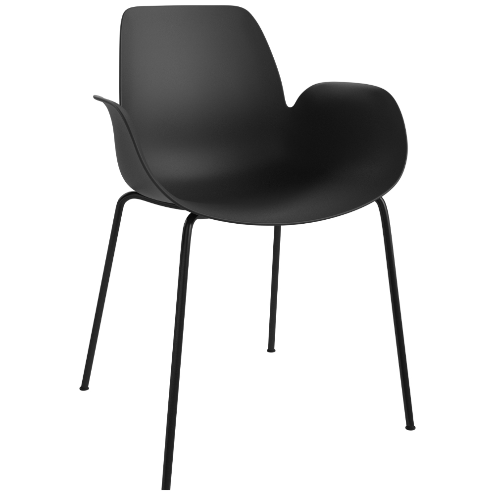Bolia Černá plastová jídelní židle Seed Bolia