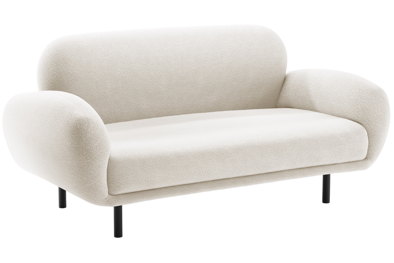 Micadoni Bílá bouclé dvoumístná pohovka Poppy 148 cm Micadoni