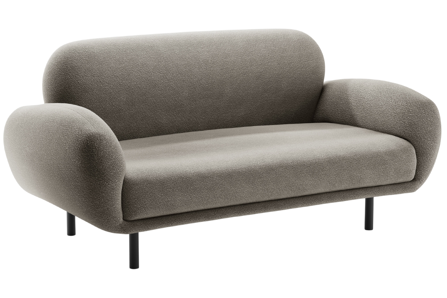 Micadoni Šedá bouclé dvoumístná pohovka Poppy 148 cm Micadoni