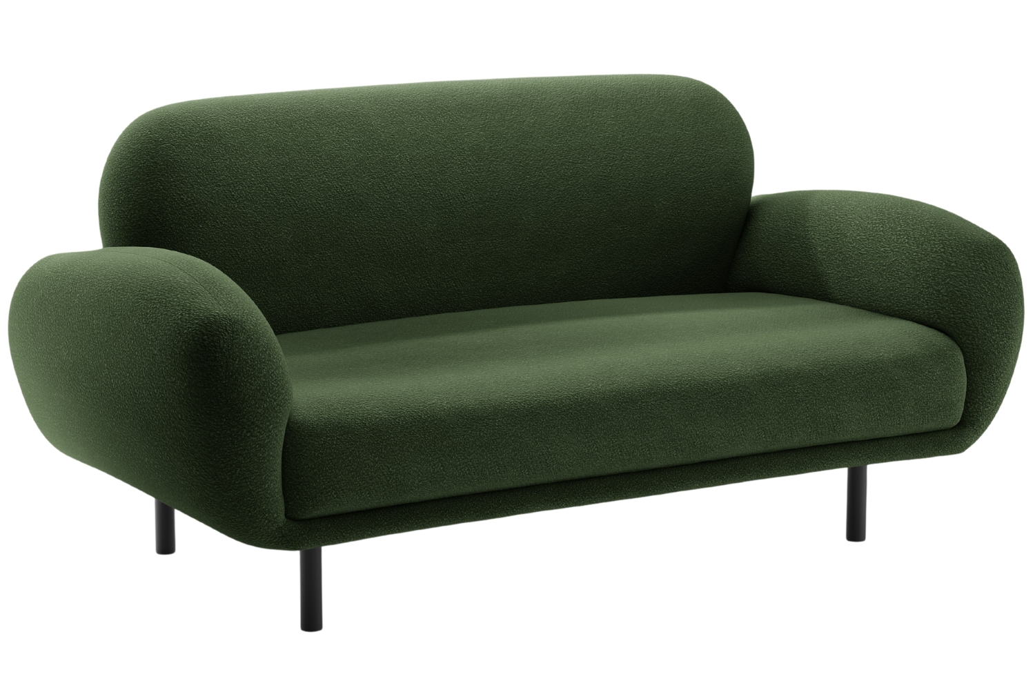 Micadoni Zelená bouclé dvoumístná pohovka Poppy 148 cm Micadoni