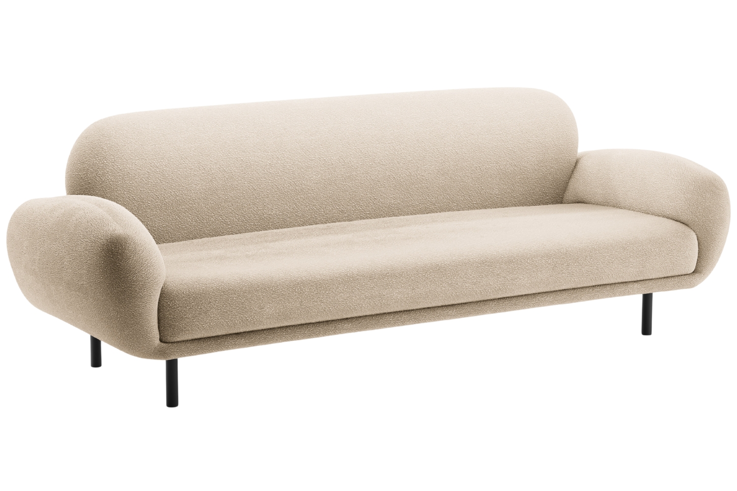 Micadoni Béžová bouclé trojmístná pohovka Poppy 208 cm Micadoni