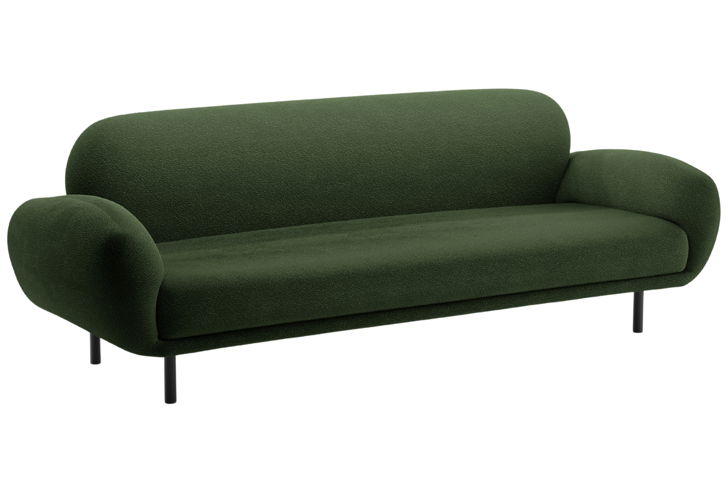 Micadoni Zelená bouclé trojmístná pohovka Poppy 208 cm Micadoni