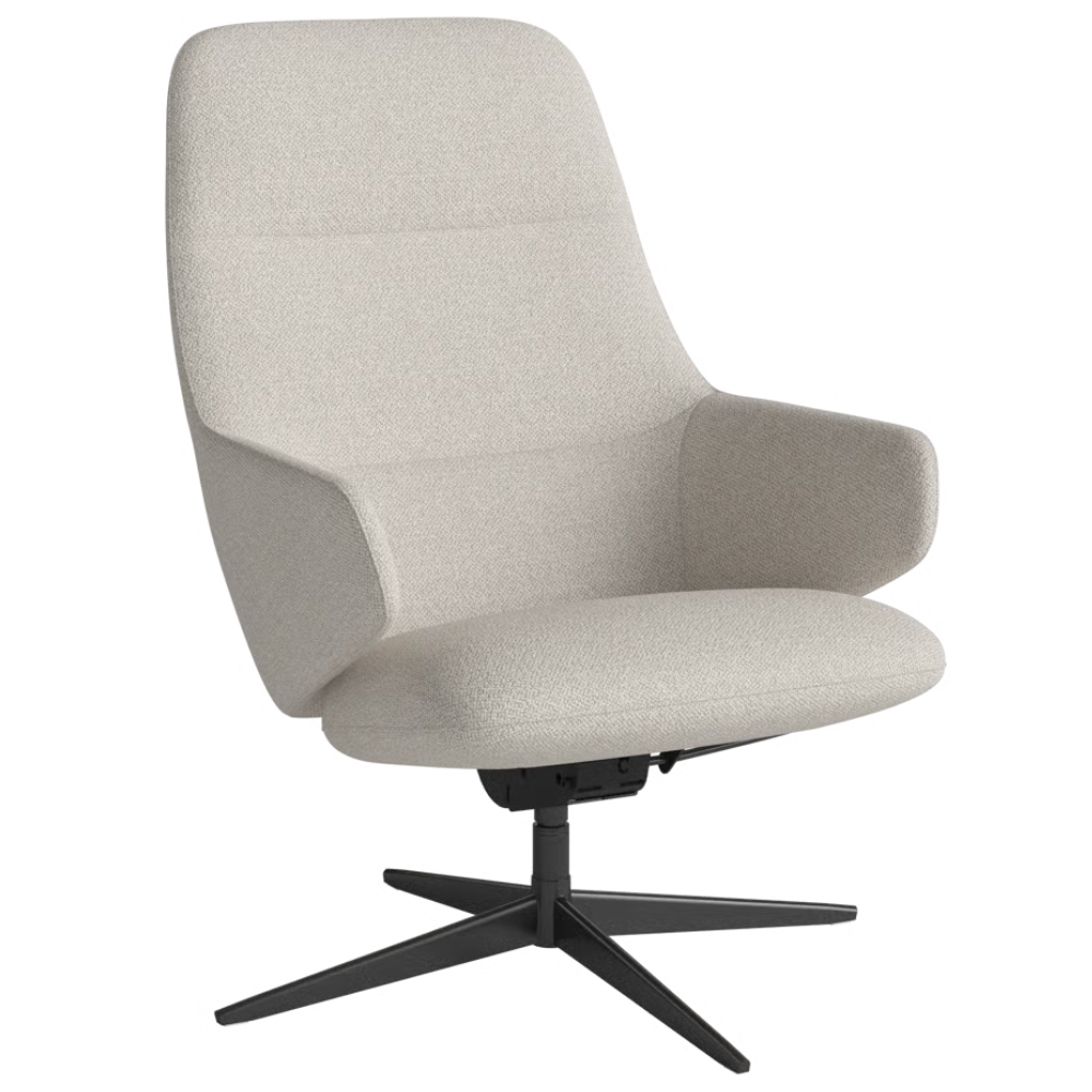 Bolia Béžové bouclé otočné křeslo Clara s černou podnoží Bolia