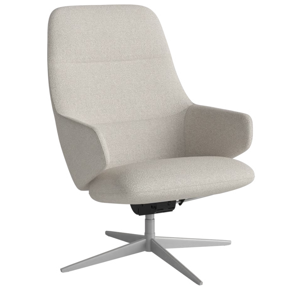 Bolia Béžové bouclé otočné křeslo Clara se šedou podnoží Bolia