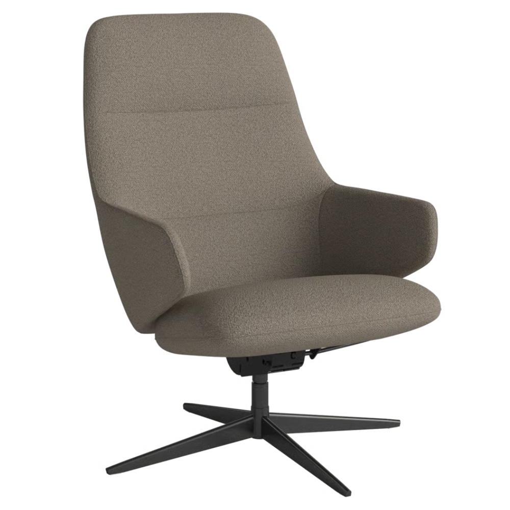 Bolia Světle hnědé bouclé otočné křeslo Clara s černou podnoží Bolia