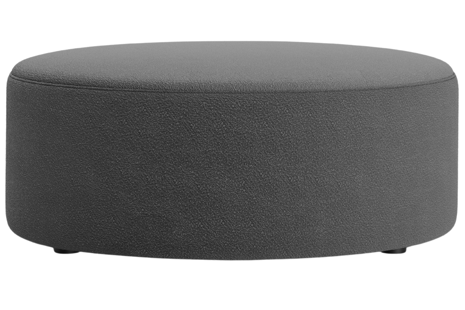 Micadoni Tmavě šedý bouclé taburet Dia 90 cm Micadoni