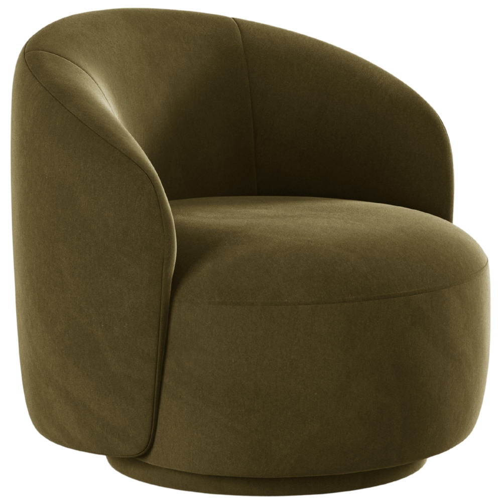 Micadoni Zelené sametové otočné křeslo Letizia Micadoni