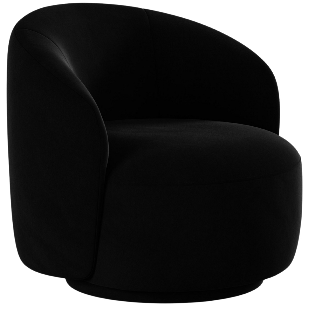 Micadoni Černé sametové otočné křeslo Letizia Micadoni