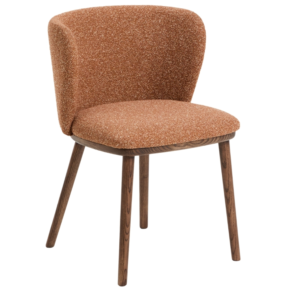 Kave Home Terakotová jídelní židle Ciselia s ořechovou podnoží Kave Home