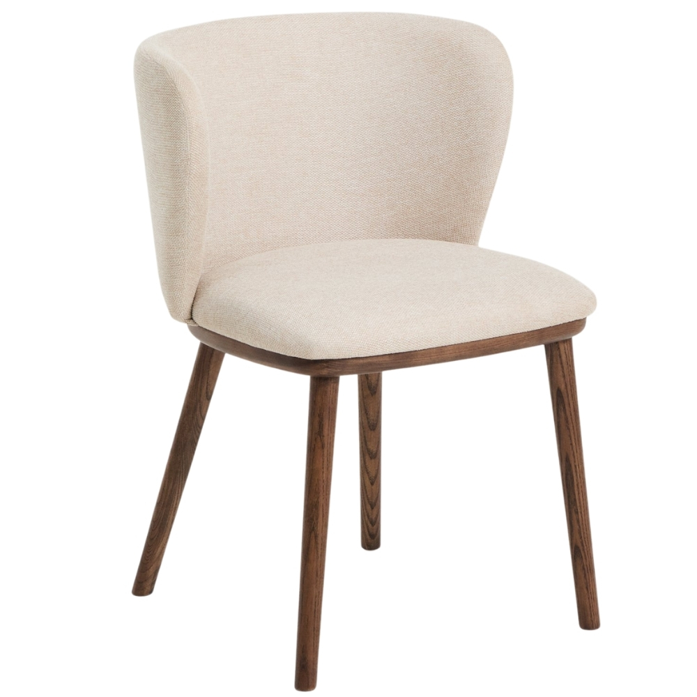 Kave Home Béžová jídelní židle Ciselia s ořechovou podnoží Kave Home