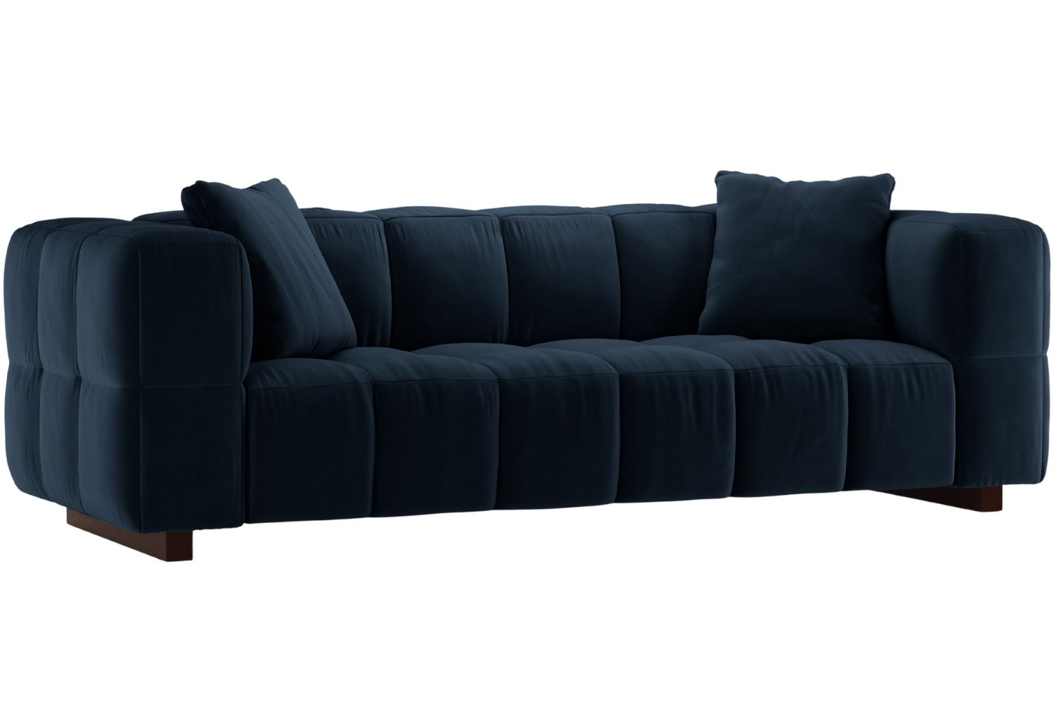 Micadoni Královsky modrá sametová rozkládací pohovka Puma 260 cm Micadoni