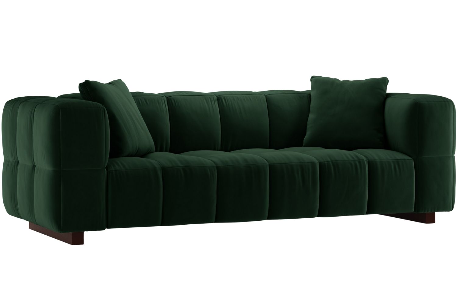 Micadoni Lahvově zelená sametová rozkládací pohovka Puma 260 cm Micadoni