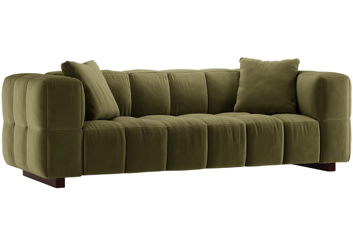 Micadoni Zelená sametová rozkládací pohovka Puma 260 cm Micadoni