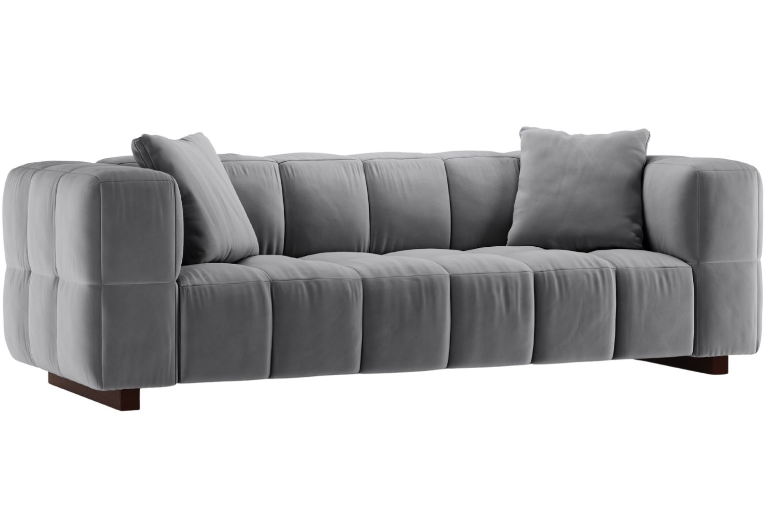 Micadoni Šedá sametová rozkládací pohovka Puma 260 cm Micadoni