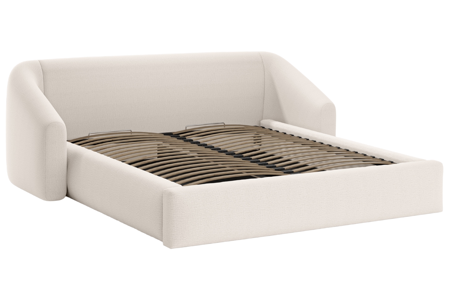 Cosmopolitan Design Světle béžová dvoulůžková postel Campi 180 x 200 cm s úložným prostorem Cosmopolitan Design