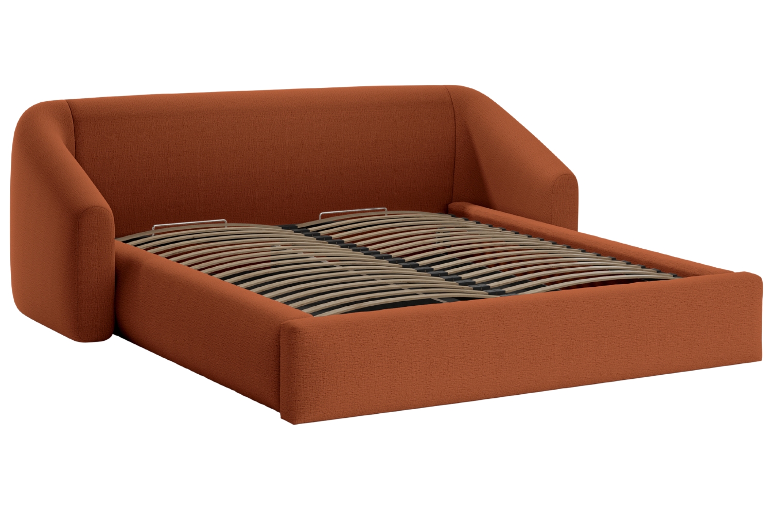Cosmopolitan Design Terakotově oranžová dvoulůžková postel Campi 180 x 200 cm s úložným prostorem Cosmopolitan Design